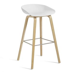 HAY - About A Stool AAS 32 H 75 cm, chêne laqué / acier ino…