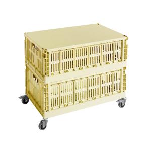 HAY - Colour Crate Table d'appoint sur roulettes, large, ja…