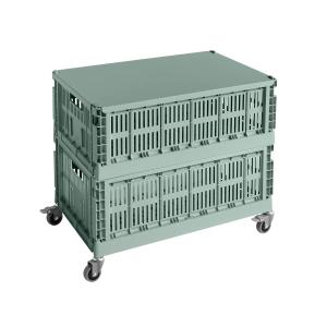 HAY - Colour Crate Table d'appoint sur roulettes, large, ve…