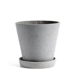 HAY - Pot de fleur avec soucoupe L, gris