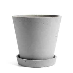 HAY - Pot de fleur avec soucoupe XL, gris