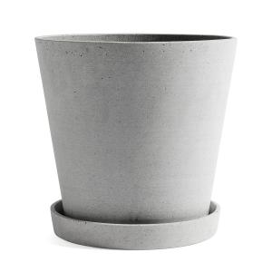 HAY - Pot de fleur avec soucoupe XXL, gris