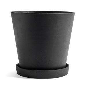 HAY - Pot de fleur avec soucoupe XXL, noir