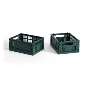 HAY - Colour Crate Panier Mini, 17 x 13 cm, vert foncé, rec…
