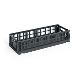 HAY - Colour Crate Panier Mini Oblong, charcoal, recyclé