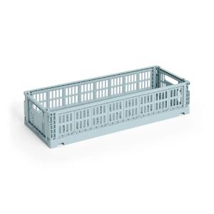 HAY - Colour Crate Panier Mini Oblong, bleu foncé, recyclé