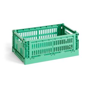 HAY - Colour Crate Panier S, 26,5 x 17 cm, dark mint , recy…