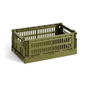 HAY - Colour Crate Corbeille S, 26,5 x 17 cm, olive, recycl…