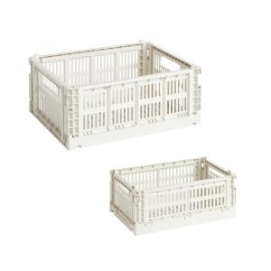 HAY - Colour Crate Panier M   S, off white, recycled (set d…