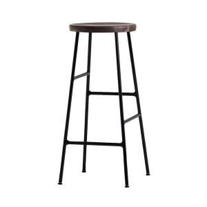 HAY - Tabouret de bar Cornet High H 75 cm, chêne fumé / noi…