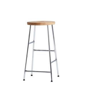 HAY - Tabouret de bar Cornet Low H 65 cm, chêne huilé / chr…