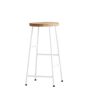 HAY - Tabouret de bar Cornet Low H 65 cm, chêne huilé / bla…