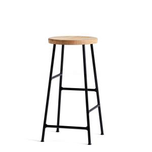 HAY - Tabouret de bar Cornet Low H 65 cm, chêne huilé / noi…