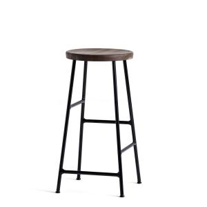 HAY - Tabouret de bar Cornet Low H 65 cm, chêne fumé / noir…