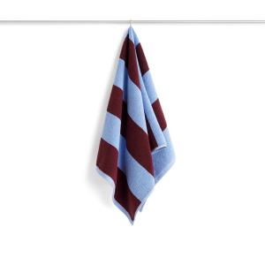 HAY - Serviette Frotté Stripe, 50 x 100 cm, bordeaux / bleu…