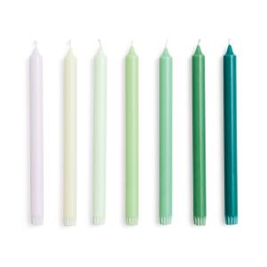 HAY - Gradient Bougies H 30 cm, greens (set de 7)