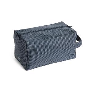 HAY - Grid Wash Bag M, bleu foncé