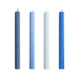 HAY - Hexagon Bougies H 24 cm, bleu (set de 4)