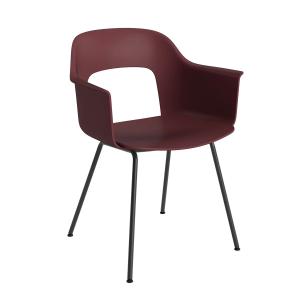 HAY - Layout 211 Chaise avec accoudoirs, noir / bordeaux (p…