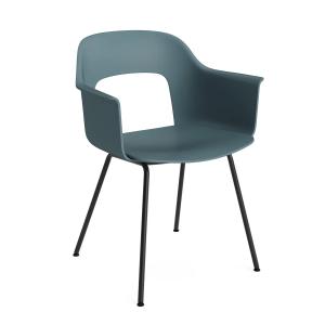 HAY - Layout 211 Chaise avec accoudoirs, noir / ocean (pati…