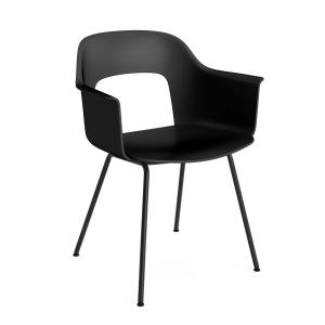 HAY - Layout 211 Chaise avec accoudoirs, noir / noir (patin…