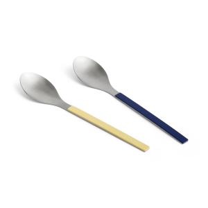 HAY - MVS Cuillère à servir, bleu foncé / jaune (set de 2)…