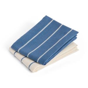 HAY - Outdoor Market Torchon, bleu à rayures beiges (lot de…