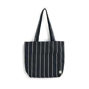 HAY - Outdoor Market Tote Bag M, noir avec des rayures beig…