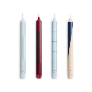 HAY - Pattern Bougies à tige, H 24 cm, blue / bordeaux (set…