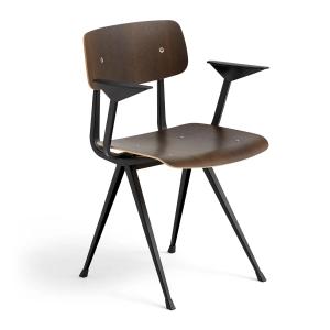 HAY - Result Chaise avec accoudoirs, chêne fumé / noir