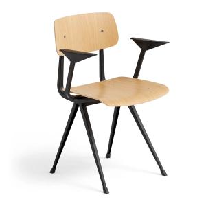 HAY - Result Chaise avec accoudoirs, chêne / noir