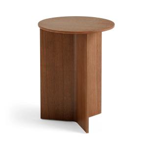 HAY - Slit Table Round High Ø 35 x H 47 cm, noyer naturel