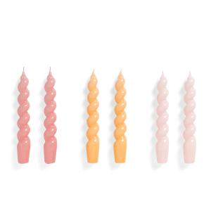 HAY - Spiral Bougies à tige, H 19 cm, dark rose / dark peac…