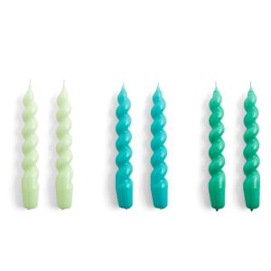 HAY - Spiral Bougies à tige, H 19 cm, mint / green aqua / g…