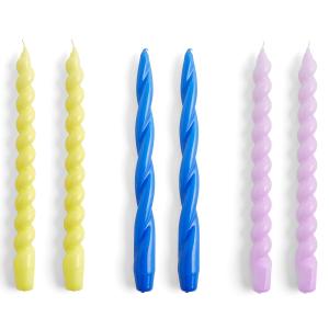 HAY - Spiral Bougies à tige, H 29 cm, lemonade / sky blue /…
