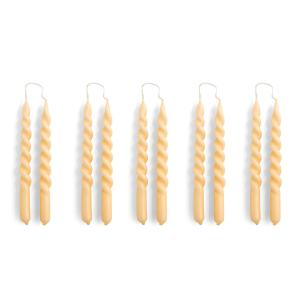 HAY - Spiral Bougies bâton mini, H 14 cm, beige (set de 10)