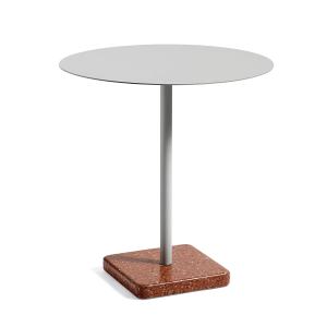 HAY - Terrazzo Table ronde Ø 70 cm, gris / rouge