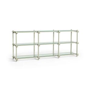 HAY - Woody Low Sideboard, hêtre smokey grey / verre transp…