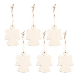 Hey-Sign - Pendentif ange, blanc laine (set de 6)