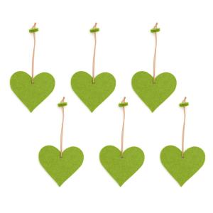 HEY-SIGN - Pendentif coeur, vert mai (set de 6)