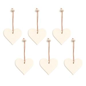 HEY-SIGN - Pendentif coeur, blanc laine (set de 6)