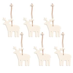 HEY-SIGN - Pendentif renne, blanc laine (set de 6)