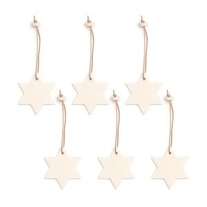 Hey-Sign - Pendentif étoile, blanc laine (lot de 6)