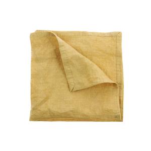 HKliving - serviettes en lin, 45 x 45 cm (lot de 2), jaune