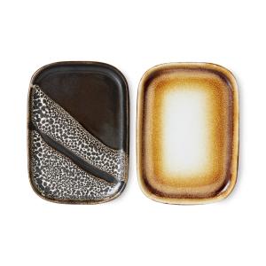HKliving - 70's Plateau, 10,5 x 14,5 cm, mojave (set de 2)