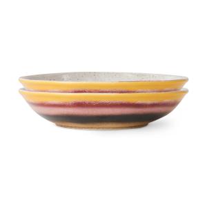 HKliving - 70's Curry bol, 21,7 x 21 cm, hibiscus (set de 2)