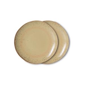 HKLiving - 70's Assiette, Ø 17,5 cm, grit (set de 2)