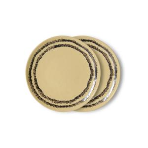 HKLiving - 70's Assiette, Ø 17,5 cm, vanille (lot de 2)
