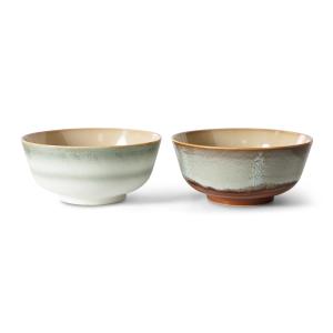 HKliving - 70's Bol Ramen, Ø 19 cm, verge (set de 2)