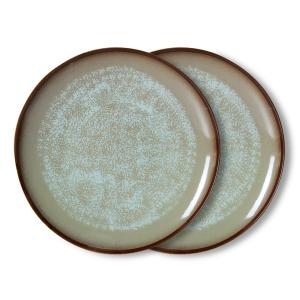 HKLiving - 70's Assiette, Ø 27,5 cm, contrast (set de 2)